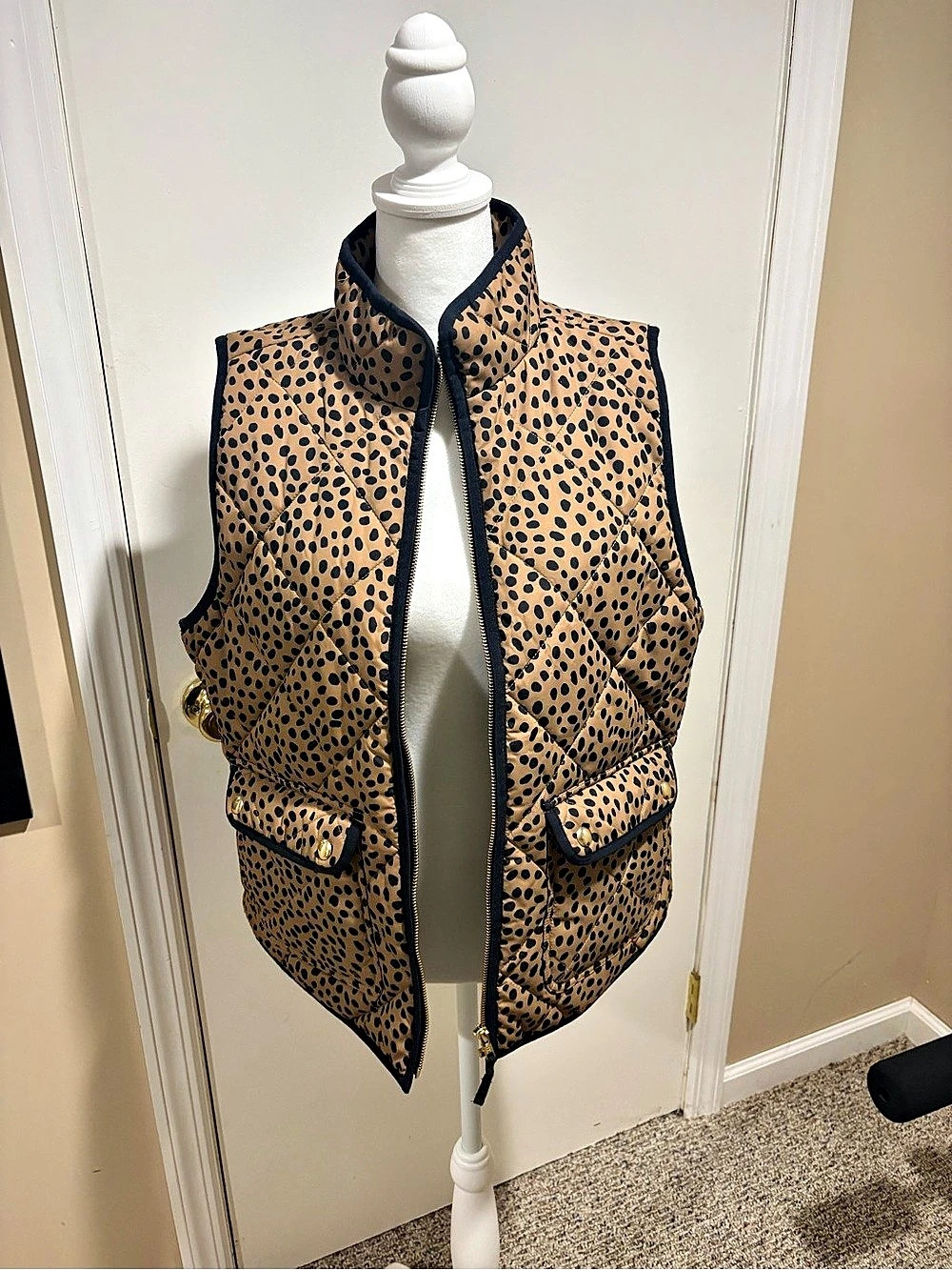 J.Crew Excursion Quilted Vest in Leopard print